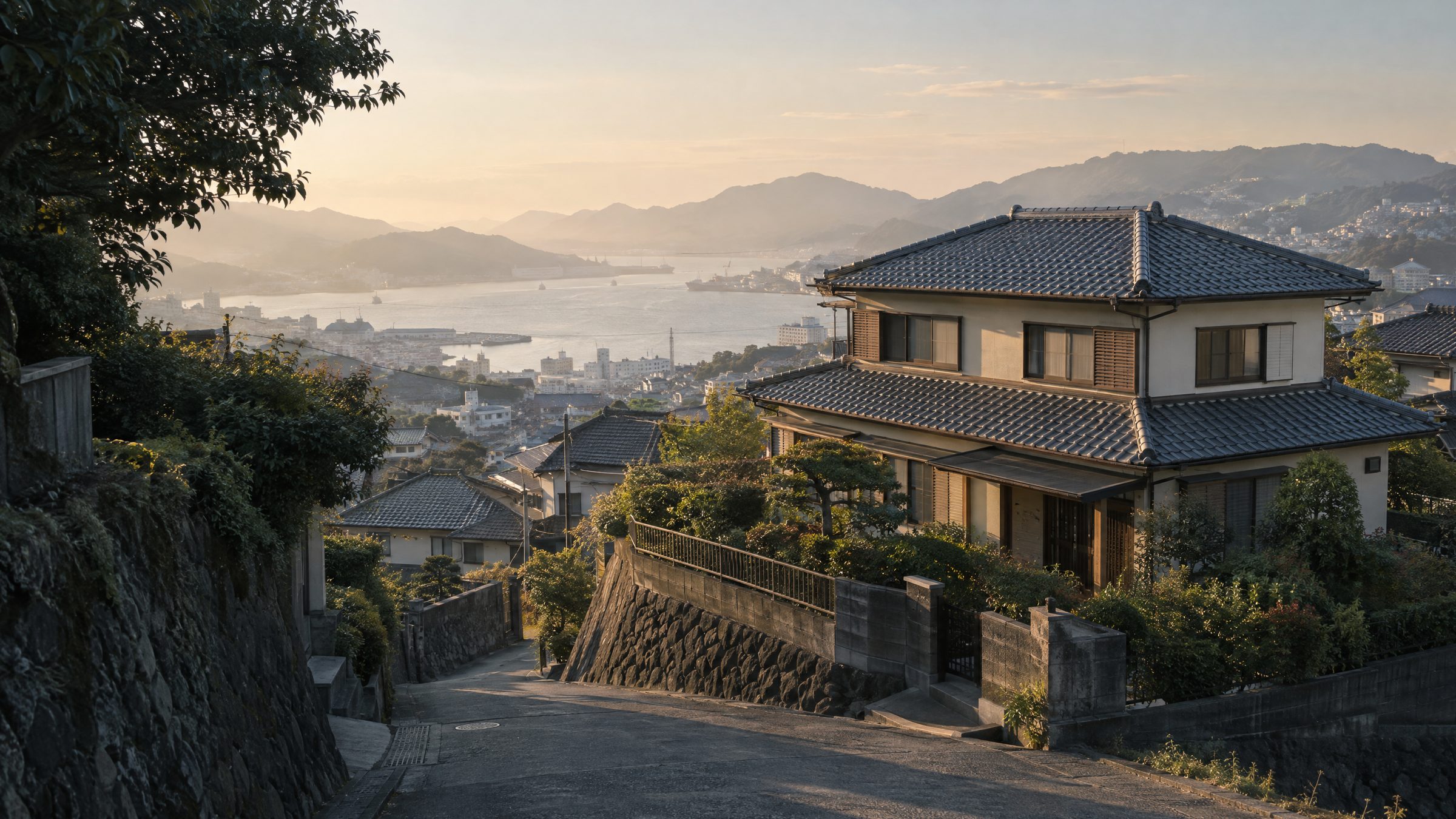 長崎の坂の街並みと住まい